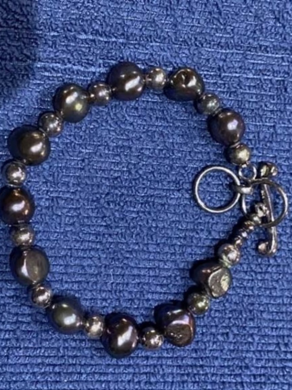 Baroque Pearl Bracelet Sterling Silver 8" New